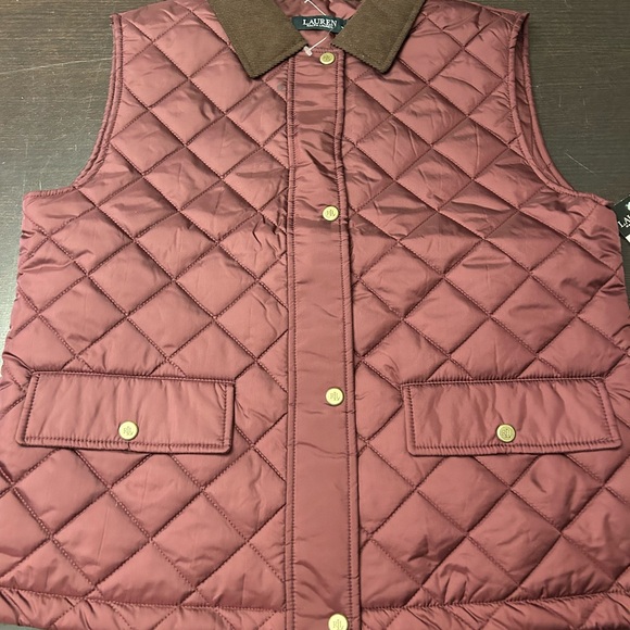 Ralph Lauren Jackets & Blazers - NWT RALPH LAUREN Women's Quilted Vest Corduroy Red Garnet Size L Large medium